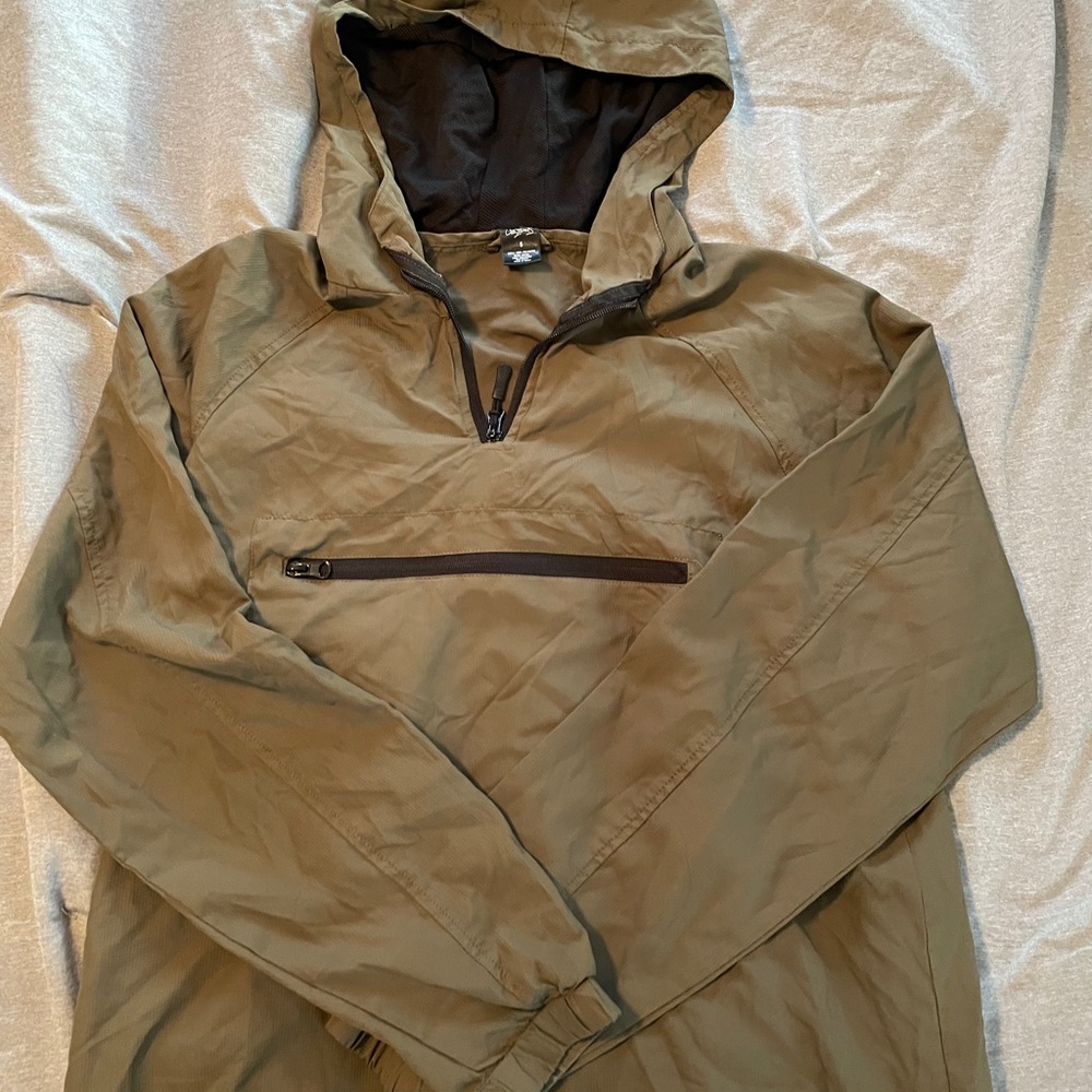 Army green windbreaker